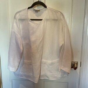 C and C California white tunic style top, M